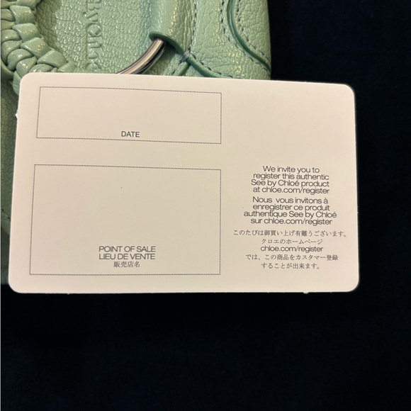 See By Chloé Hana Leather Trifold Wallet, Blowy Blue (mint green) NWT - Picture 11 of 11